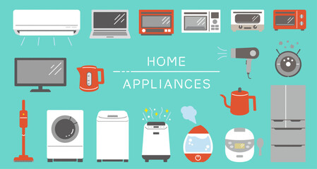 シンプルな家電のイラストセット