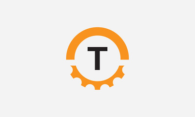 Fototapeta premium Engineering logo, gears and wrench with letter, logo design. Wrench service industry, industrial and mechanical symbol design. Gear Circle icon design.