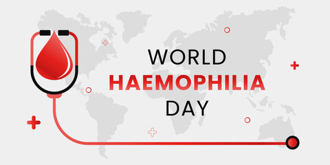 World Haemophilia Day on April 17. Hemophilia awareness day. Health awareness vector template for banner, card, poster, background.