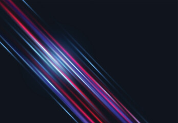 Abstract technology background with speed motion neon. Motion effect blue lines. Vector illustration