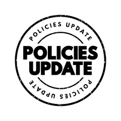 Policies Update text stamp, concept background
