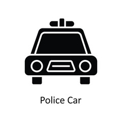 Police Car Vector Solid Icons. Simple stock illustration stock
