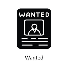 Wanted Vector Solid Icons. Simple stock illustration stock