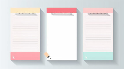 Flat design with memo papers template, generative ai