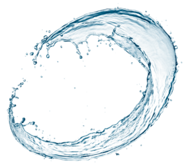 Curve water splash isolated