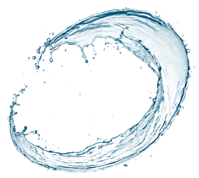 Curve water splash isolated