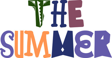 The Summer Calligraphy Illustration for T-Shirt Design, Book Cover, Icon, Brochure