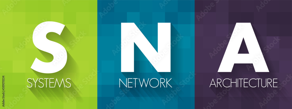 Aufkleber SNA Systems Network Architecture - complete protocol stack for interconnecting computers and their resources, acronym text concept background
