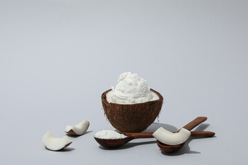 Summer dessert - ice cream, ice cream with coconut
