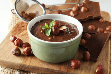 Tasty and delicious sweet food concept - chocolate paste