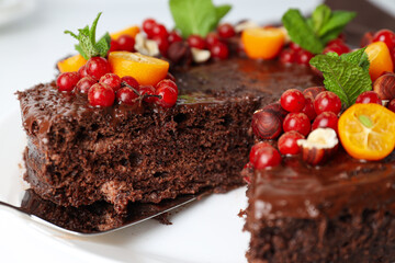Tasty dessert - Chocolate cake, concept of delicious dessert