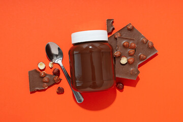 Tasty and delicious sweet food concept - chocolate paste