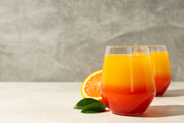 Orange cocktail, concept of fresh delicious summer citrus cocktail