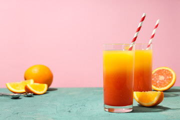 Orange cocktail, concept of fresh delicious summer citrus cocktail