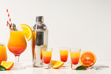 Orange cocktail, concept of fresh delicious summer citrus cocktail