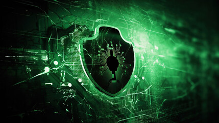 Internet Security Software, padlock, antivirus, firewall, and binary code into a cohesive and modern design, cyber security abstract background