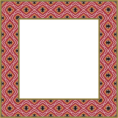 Obraz premium Vintage botanic garden square frame polygon cross line geometry kaleidoscope