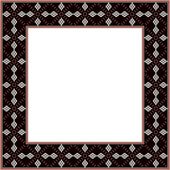 Vintage botanic garden square frame geometry cross kaleidoscope