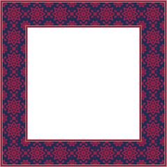 Vintage botanic garden square frame pink star cross line flower kaleidoscope