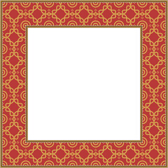 Vintage botanic garden square frame golden spiral curve cross line kaleidoscope