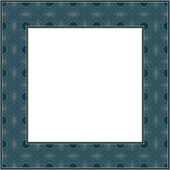 Vintage botanic garden square frame geometry polygon cross line