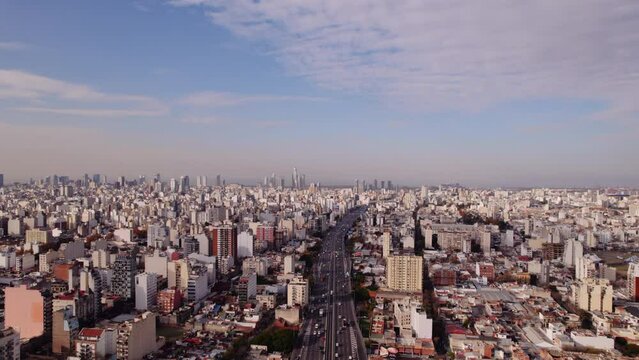 Buenos Aires argentina high altitude drone shot