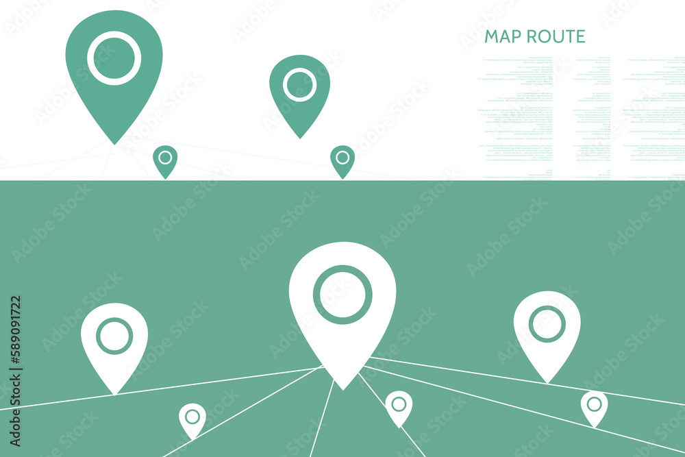 Poster 2d rendering red map pointer