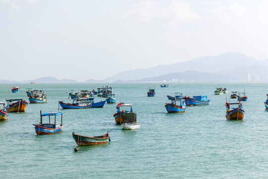 Fishing boats in marina at Nha Trang, Vietnam
