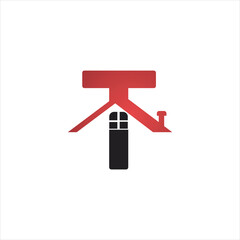 T letter design with real estate logo symbol