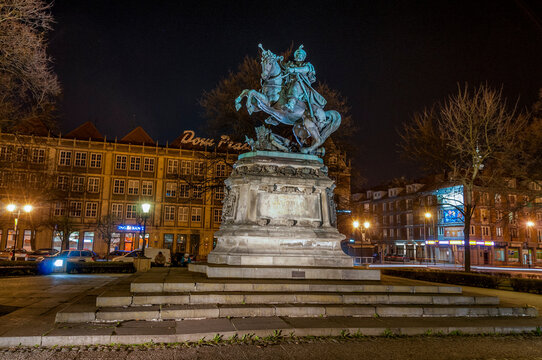 Monument of Jan III Sobieski in Gdansk, Pomeranian Voivodeship, Poland.