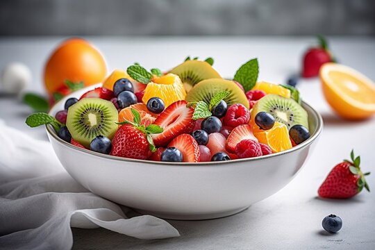 fresh fruit salad in a bowl