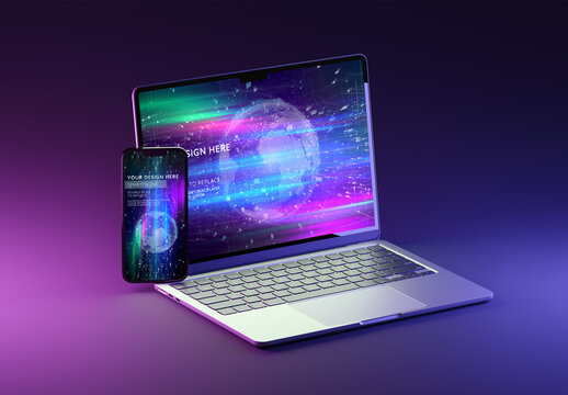 Customisable mock up of modern devices
