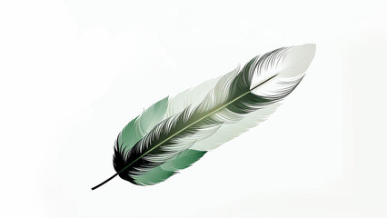 old decorative greenish writing feather, generative AI