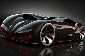 Fototapeta na wymiar futuristic sports car, Modern car digital art dream car design, generative ai