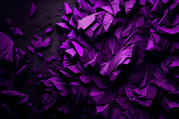 Generative AI illustration abstract background heap of purple different shaped and sized shards