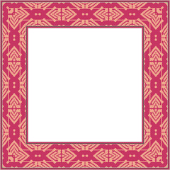 Vintage botanic garden square frame geometry stitch cross line