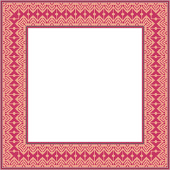 Fototapeta premium Vintage botanic garden square frame geometry stitch cross line