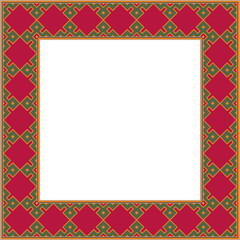 Vintage square frame geometry polygon check cross kaleidoscope