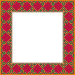 Vintage square frame geometry polygon check cross kaleidoscope