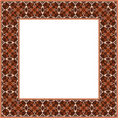 Vintage botanic garden square frame aboriginal brown spiral cross vine flower
