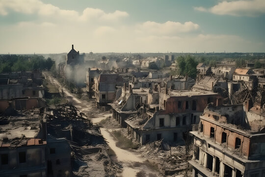 A destroyed City, made with Generative AI and post-processed