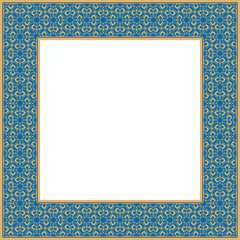 Vintage botanic garden square frame yellow sprial cross vine kaleidoscope