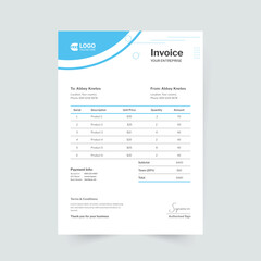 modern business invoice in abstract design