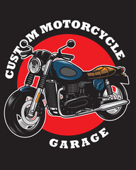 custom motorcycle garage badge design vector illustration