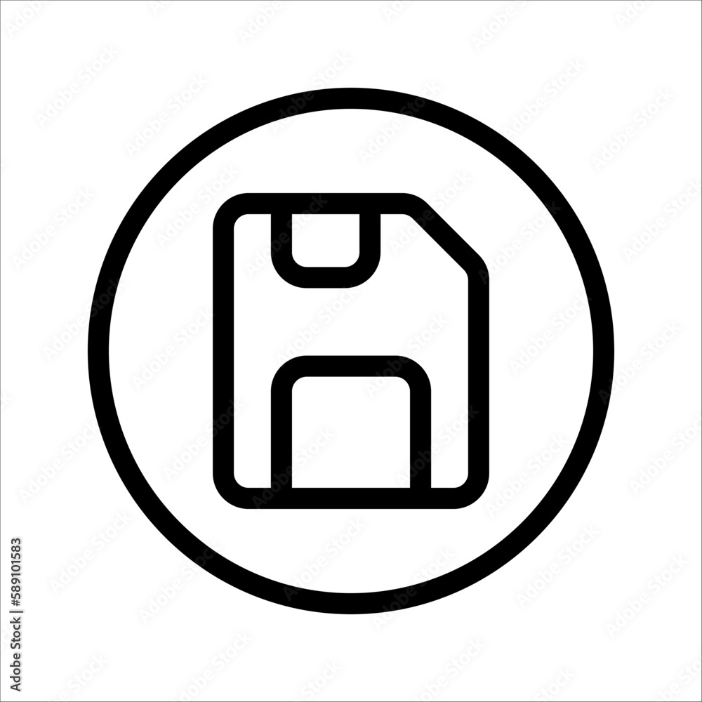 Fototapete Save icon vector illustration. Isolated floppy disk symbol. Record line concept. Save diskette graphic design. EPS 10