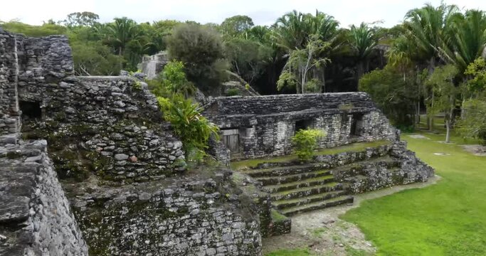 Acropolis, Kohunlich mayan site - Quintana Roo, Mexico, surrounded by dense sub-tropical rainforest