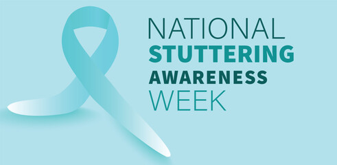 National Stuttering awareness week.  Template for background, banner, card, poster. Vector illustration. 