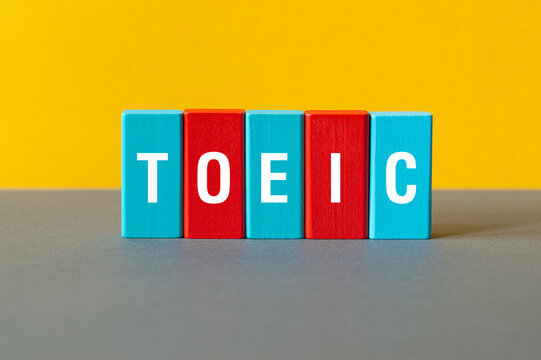 Toeic - word concept on cubes