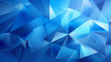 Classic blue abstract trianglify background. AI generative.