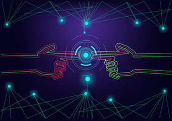 hand created technology, abstract sense of science and technology graphic design